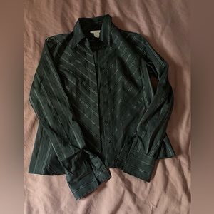 Striped black button up shirt